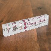 Bells Bow Stropdas Floral Bouquet Naambordje (Zijkant)