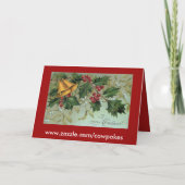 Bells de carte de voeux de Noël de houx (Dos)