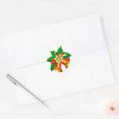 Bells en Holly Envelope Seals Ronde Sticker (Envelop)