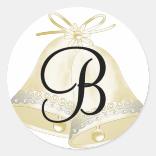 Bells Monogram B Ronde Sticker (Voorkant)
