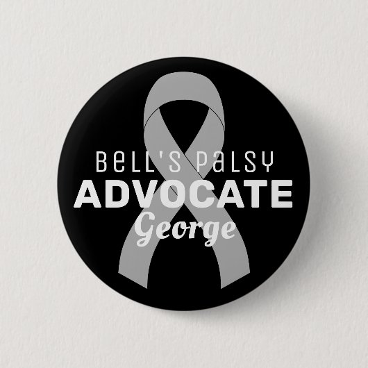 Bell's Palsy Advocate Lint Zwart Button (Voorkant)