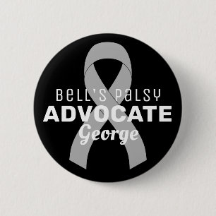 Bell's Palsy Advocate Lint Zwart Button