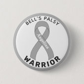 Bell's Palsy Warrior Ribbon Witte Button (Voorkant)
