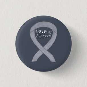 Bell's Palsy Zilveren Lint Custom Speld Ronde Button 3,2 Cm