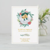 Bells Ringing Out Love and Joy Kerstmis Wreate Folie Feestdagenkaart (Staand Voorkant)