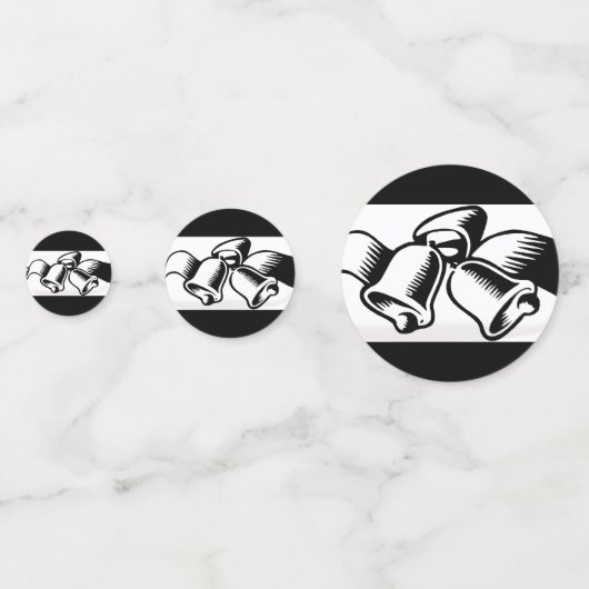 Bells van zwarte en witte bruiloft confetti (Voorkanten)