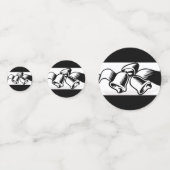 Bells van zwarte en witte bruiloft confetti (Achterkanten)