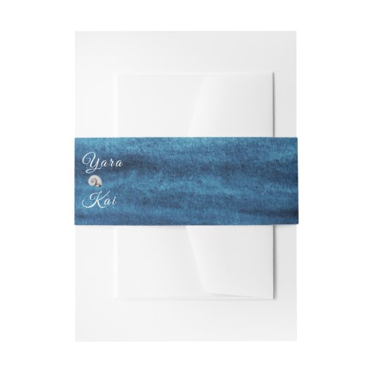 Belly Band Rustic Ocean Wedding Uitnodigingen Wikkel (Voorkant Voorbeeld)