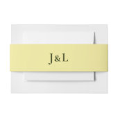 Belly Band Yellow Monogram Weddenschap Uitnodigingen Wikkel (Voorkant Voorbeeld)