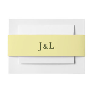 Belly Band Yellow Monogram Weddenschap Uitnodigingen Wikkel