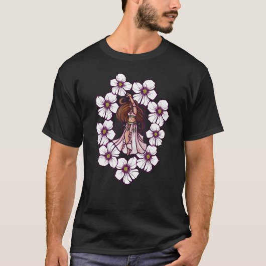 Belly Dancer Artwork Hibiscus T-shirt (Voorkant)