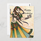 Belly Dancer Birthday-kaarten Briefkaart (Voorkant / Achterkant)
