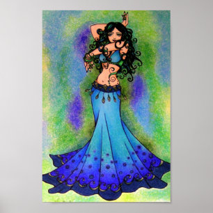 Belly Dancer Birthday-kaarten Poster