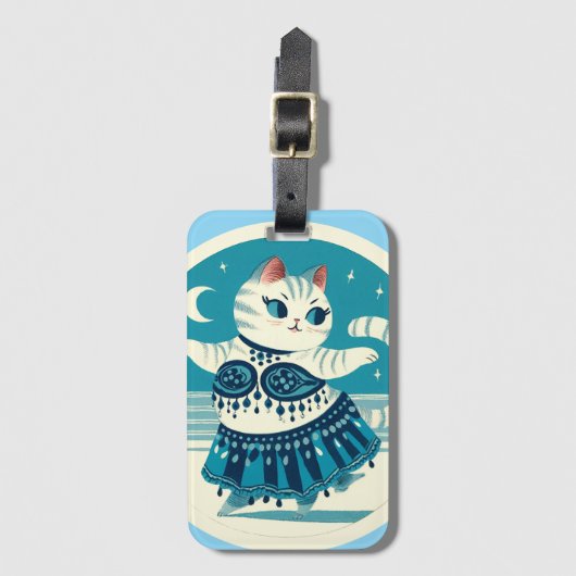 Belly Dancer Cat Bagagelabel (Voorkant (verticaal))