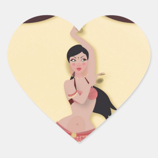 Belly Dancer Middle Eastern danser Hart Sticker (Voorkant)