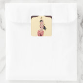 Belly Dancer Middle Eastern danser Vierkante Sticker (Tas)