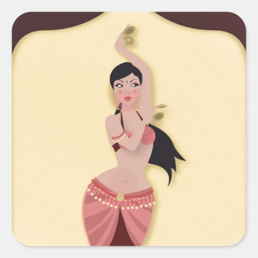Belly Dancer Middle Eastern danser Vierkante Sticker (Voorkant)