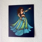 Belly Dancer Ruby Blauwgroen kunst Poster