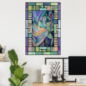 Belly Dancer uit het Midden-Oosten met parelvezel Poster (Thuiskantoor)