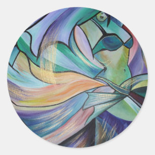 Belly Dancer uit het Midden-Oosten met parelvezel Ronde Sticker