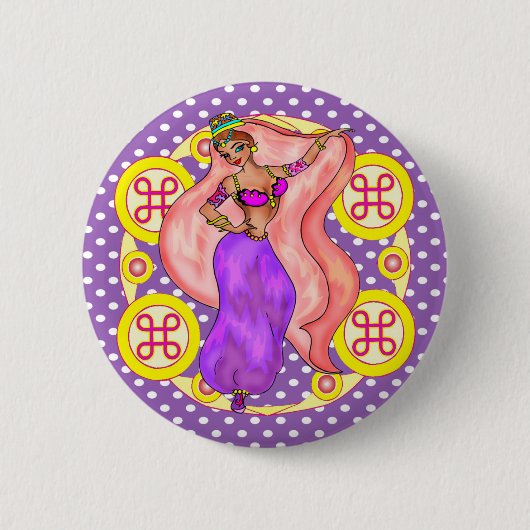  Belly Dancing Girl Ronde Button 5,7 Cm (Voorkant)