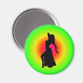 Bellydance Diva Pose Starburst Bagnet Magneet (Voorkant / Achterkant)