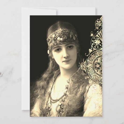 Bellydancer hafla boho zigeuner bruiloft kaart (Voorkant)