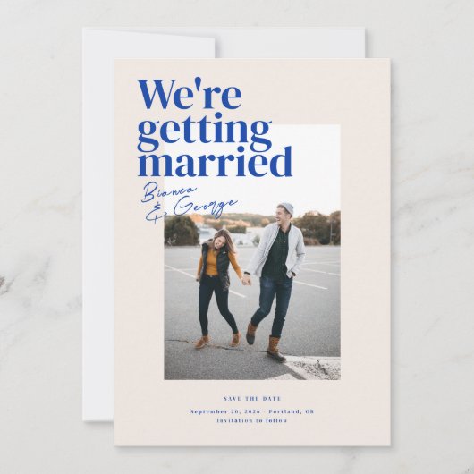 Belmont Bruiloft Save the Date Kaart (Voorkant)