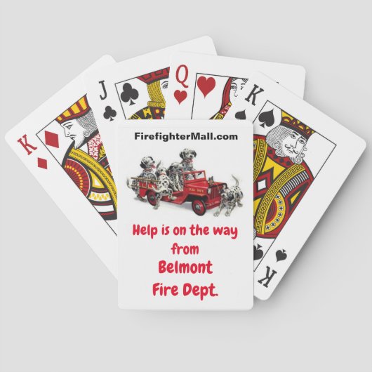 Belmont Fire Dept. Dalmation Firefighters spelen Pokerkaarten (Achterkant)