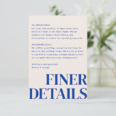 Belmont verticale bruiloft informatiekaartje (Staand voorkant)