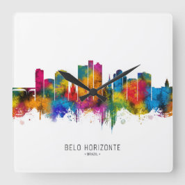 Belo Horizonte Brazil Skyline Vierkante Klok