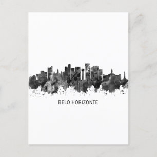 Belo Horizonte Brazilië Skyline BW Uitnodiging Briefkaart