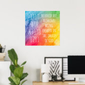 Beloed zijn mensen - Hebrew Pirkei Avot regenboog Poster (Thuiskantoor)