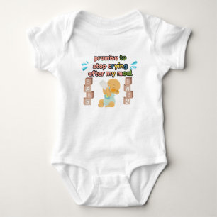 Belofte om te stoppen met huilen Witte baby body Romper