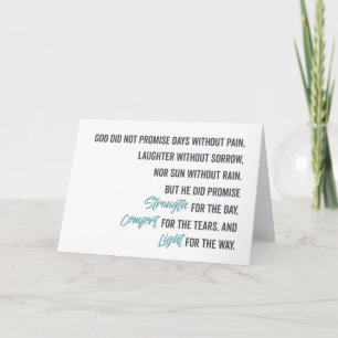 Belofte van kracht, troost en licht kaart