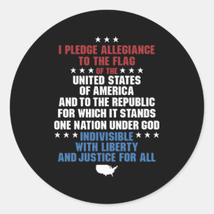 Belofte van trouw VS Verenigde Staten Amerika Pat Ronde Sticker