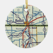 Beloit WI  Map Keramisch Ornament (Voorkant)