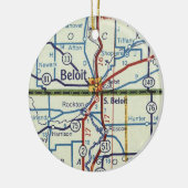 Beloit WI  Map Keramisch Ornament (Links)