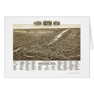 Beloit, WI Panorama Kaart - 1890