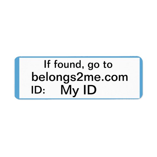 belongs2me.com Étiquette (Devant)