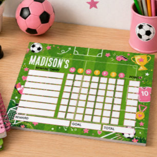 Beloningsgrafiek Voetbal Gepersonaliseerde Grafiek Notitieblok