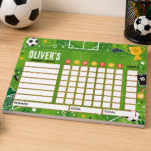 Beloningsgrafiek Voetbal Gepersonaliseerde Grafiek Notitieblok