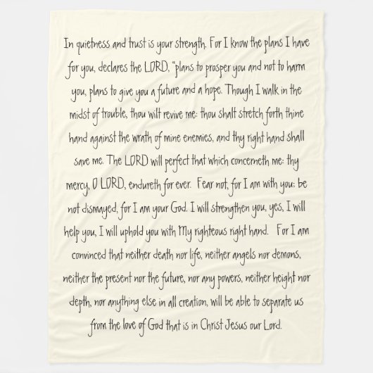 Belooft God bijbelse Verses Comforter Fleece Blank Deken (Voorkant)