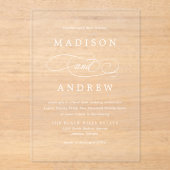 Beloved Calligraphy Wedding Acryl Uitnodigingen (Voorkant)