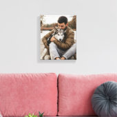 Beloved Pet And Owner Canvas Afdruk (Insitu (Woonkamer))