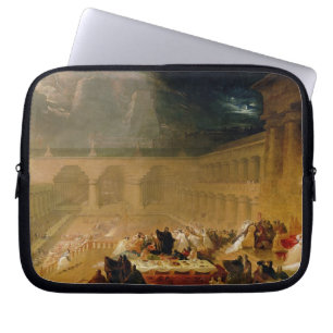 Belshazar's feast (olie op doek) laptop sleeve