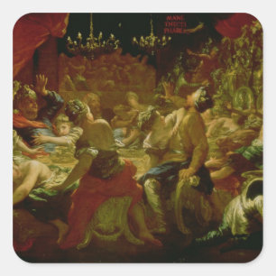 Belshazzar's feast vierkante sticker
