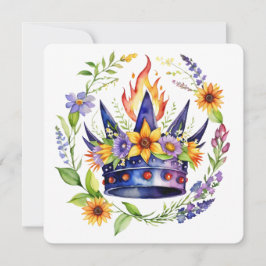 Beltane Fire Crown Summer Floral Sabbat Feestdagenkaart
