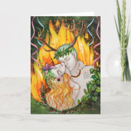 Beltane God & Godin Wicca Feestdagen Kaart