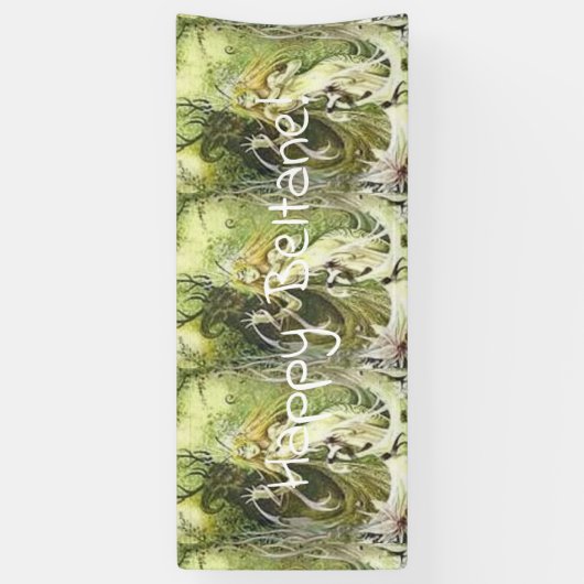 Beltane heeft God en Godin gehoornd Spandoek (Verticaal)